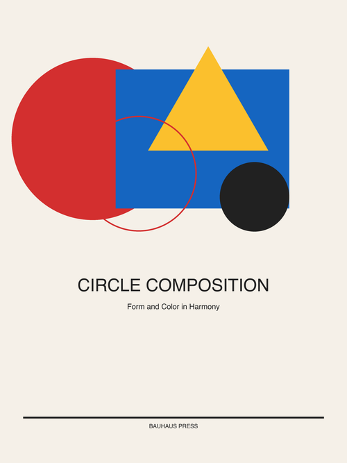 Circle Composition — Bauhaus Geometric Art Print — Bauhaus Art Print 18×24" Wall Art