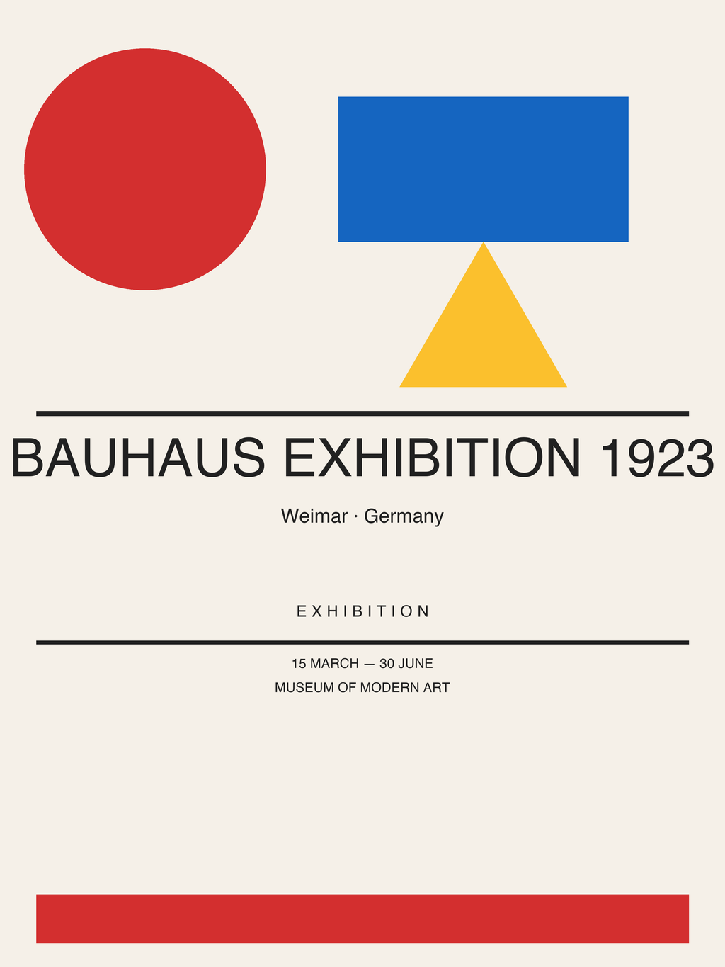 Bauhaus Exhibition 1923 — Bauhaus Geometric Art Print — Bauhaus Art Print 18×24" Wall Art