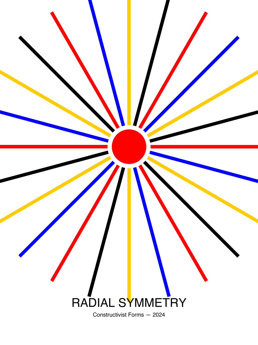Radial Symmetry — Bauhaus Geometric Art Print — Bauhaus Art Print 18×24" Wall Art
