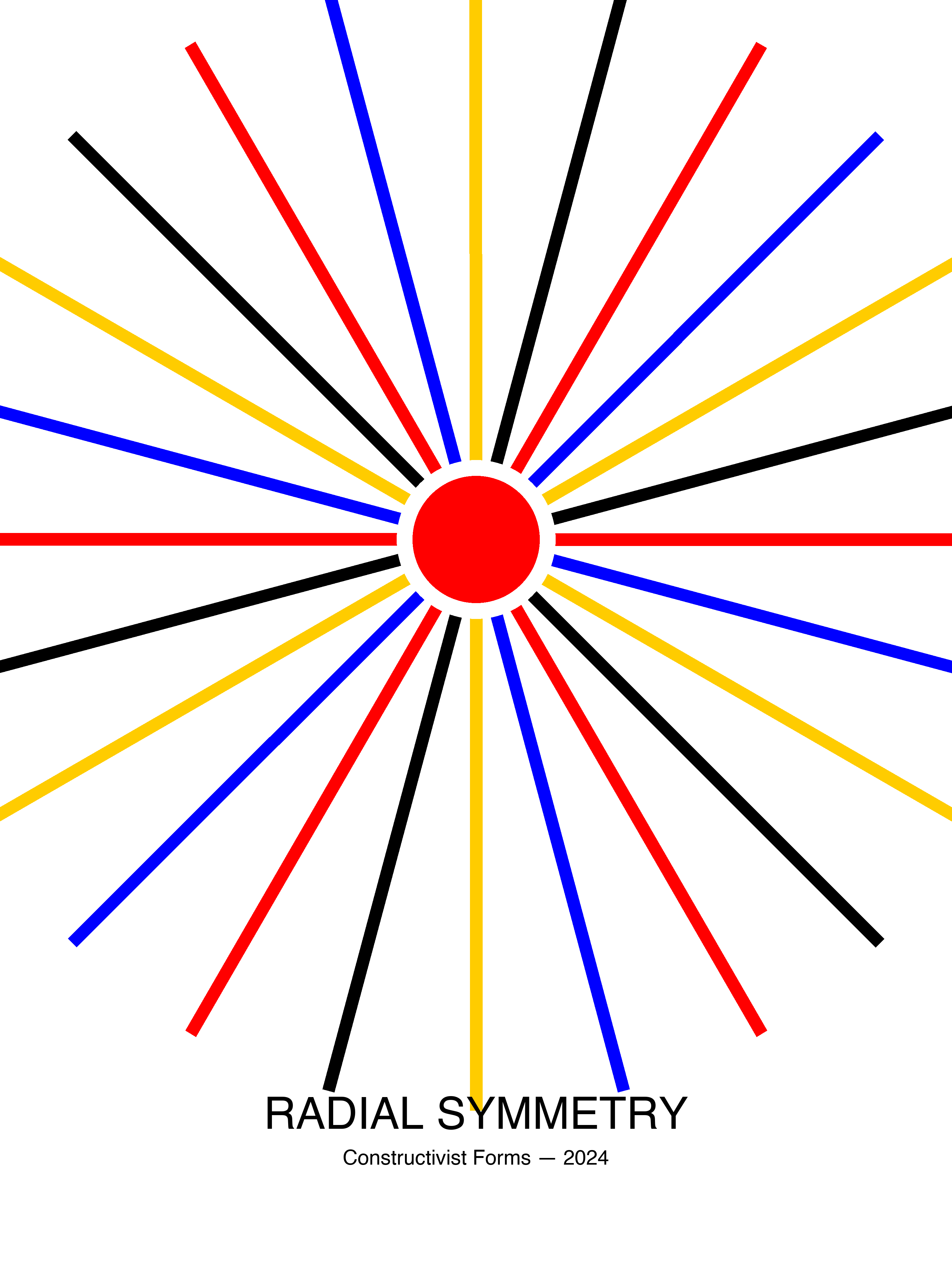Radial Symmetry — Bauhaus Geometric Art Print — Bauhaus Art Print 18×24" Wall Art