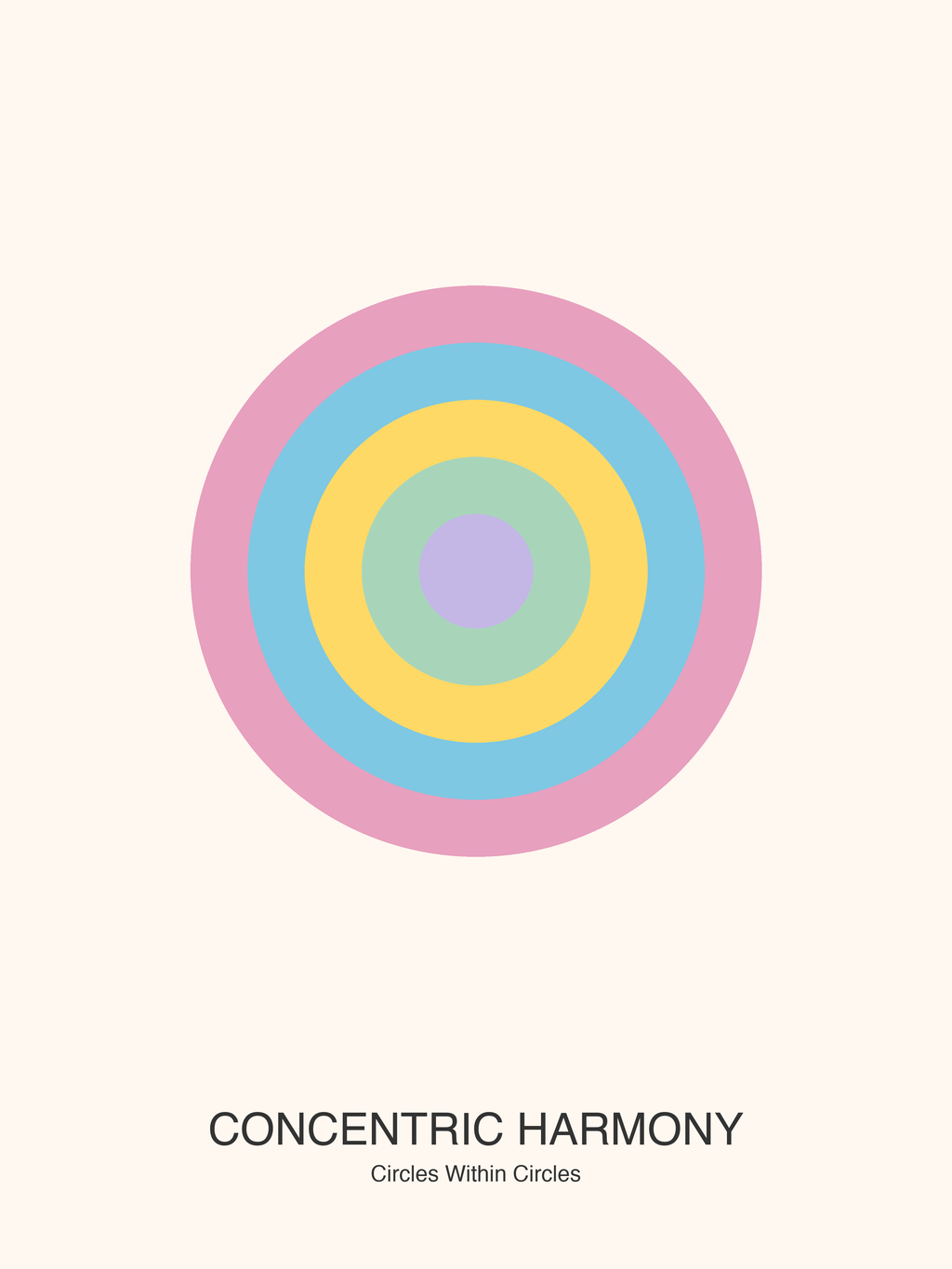 Concentric Harmony — Bauhaus Geometric Art Print — Bauhaus Art Print 18×24" Wall Art