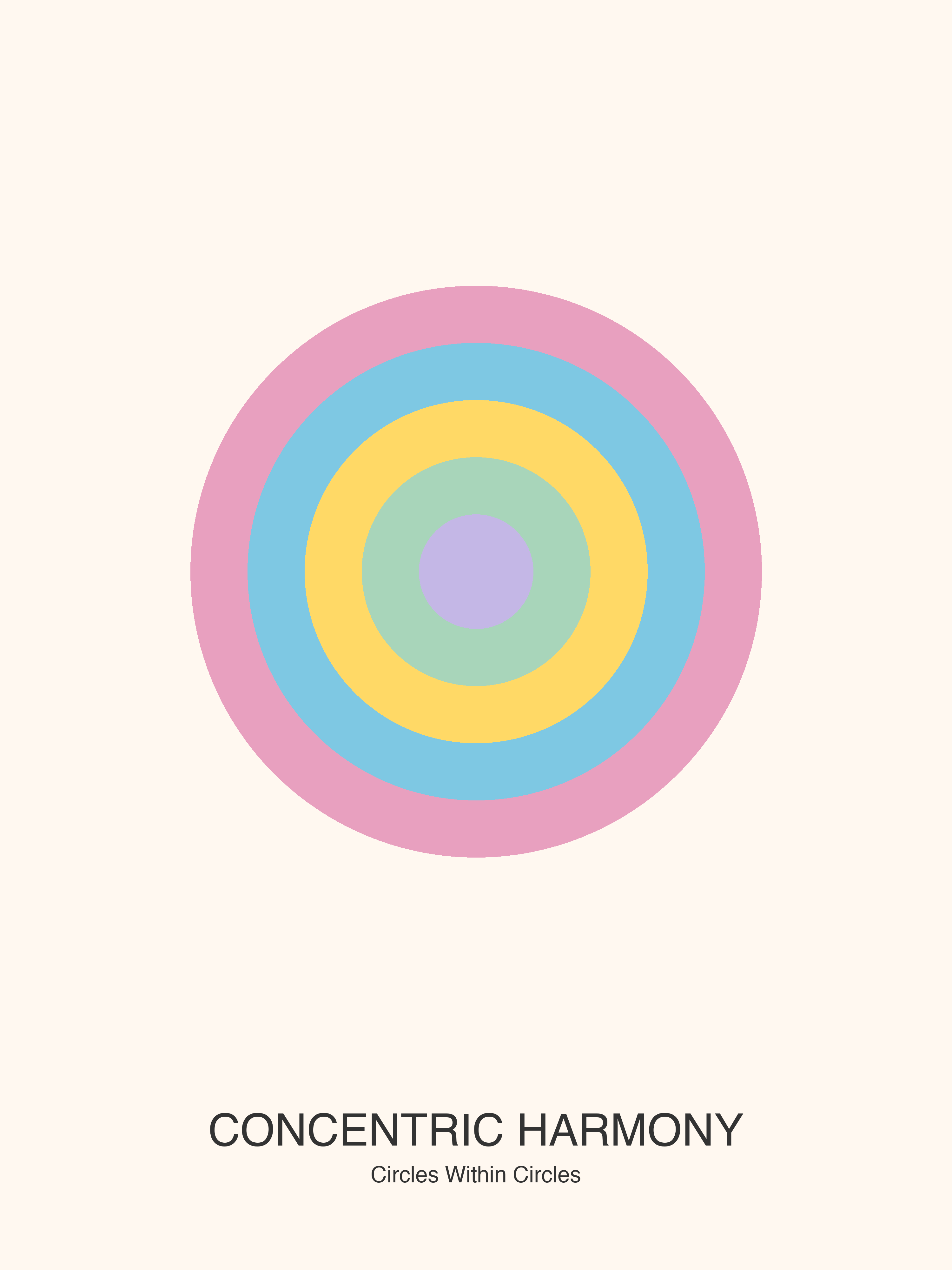 Concentric Harmony — Bauhaus Geometric Art Print — Bauhaus Art Print 18×24" Wall Art