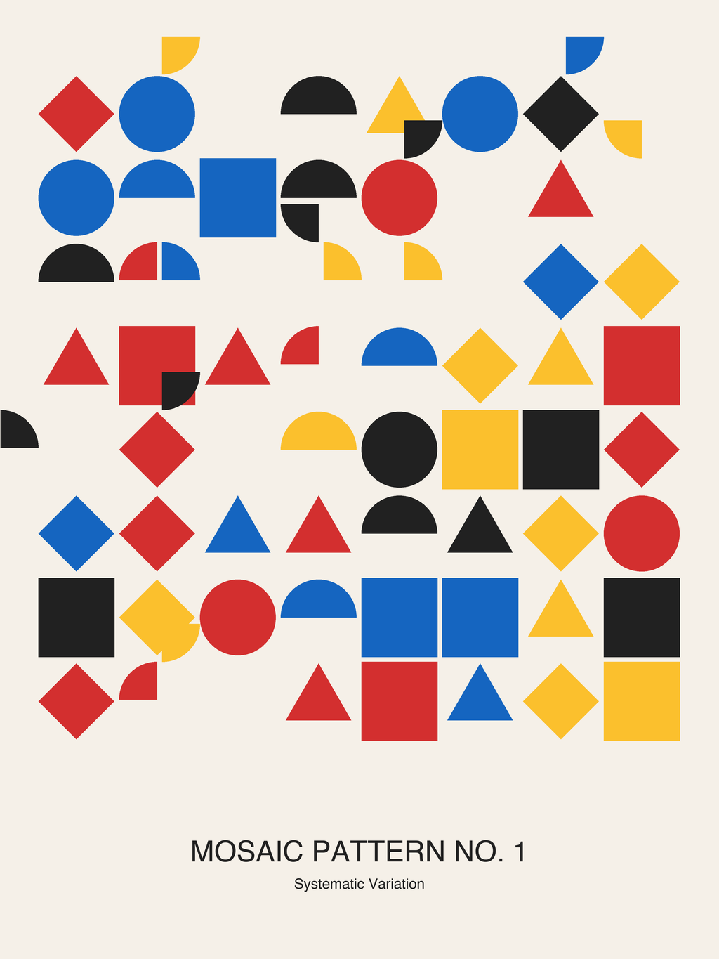 Mosaic Pattern No. 1 — Bauhaus Geometric Art Print — Bauhaus Art Print 18×24" Wall Art