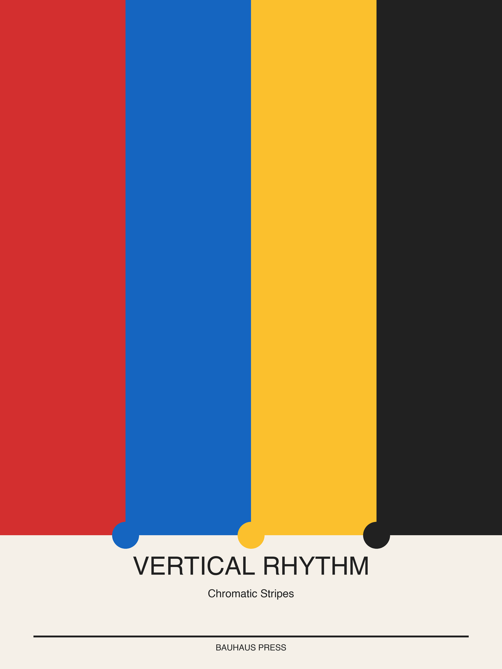 Vertical Rhythm — Bauhaus Geometric Art Print — Bauhaus Art Print 18×24" Wall Art