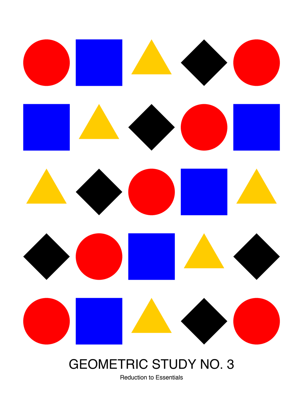 Geometric Study No. 3 — Bauhaus Geometric Art Print — Bauhaus Art Print 18×24" Wall Art