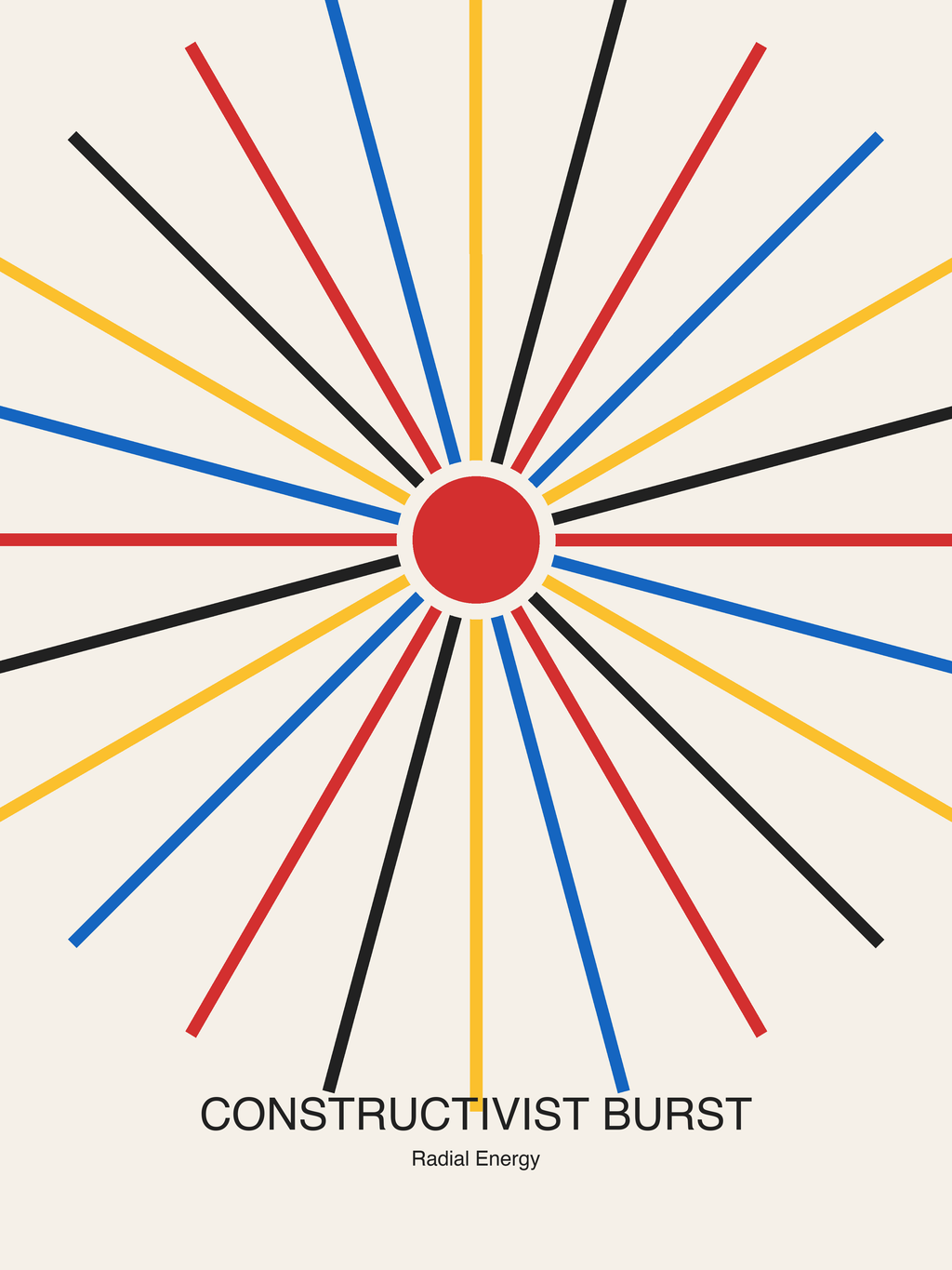Constructivist Burst — Bauhaus Geometric Art Print — Bauhaus Art Print 18×24" Wall Art