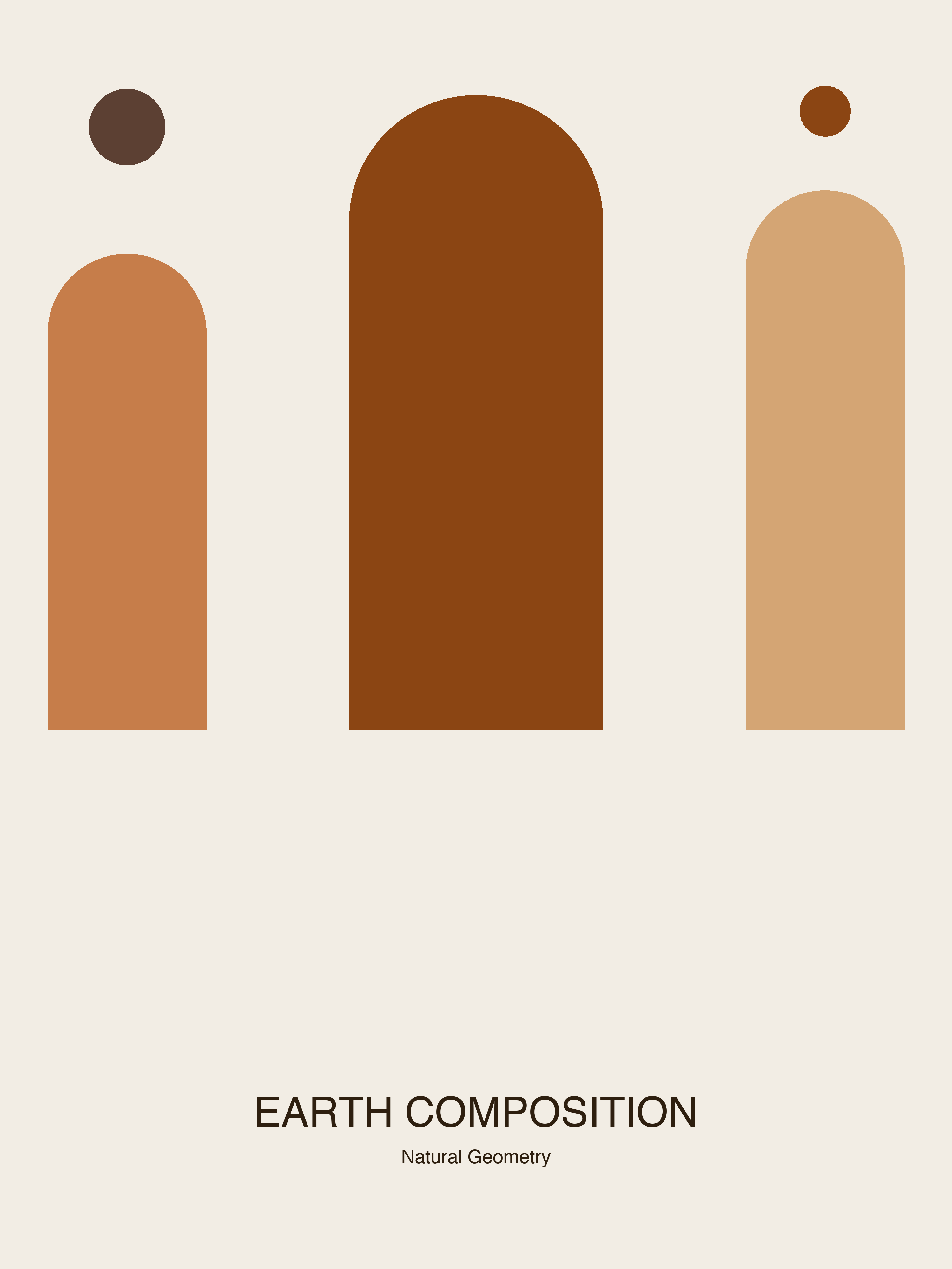 Earth Composition — Bauhaus Geometric Art Print — Bauhaus Art Print 18×24" Wall Art