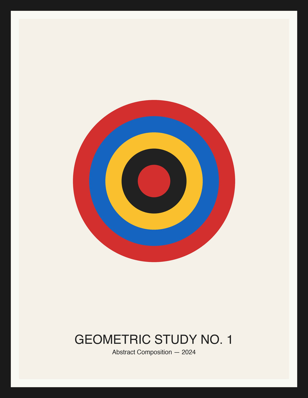 Geometric Study No. 1 — Bauhaus Geometric Art Print — Black Frame 18×24" Wall Art