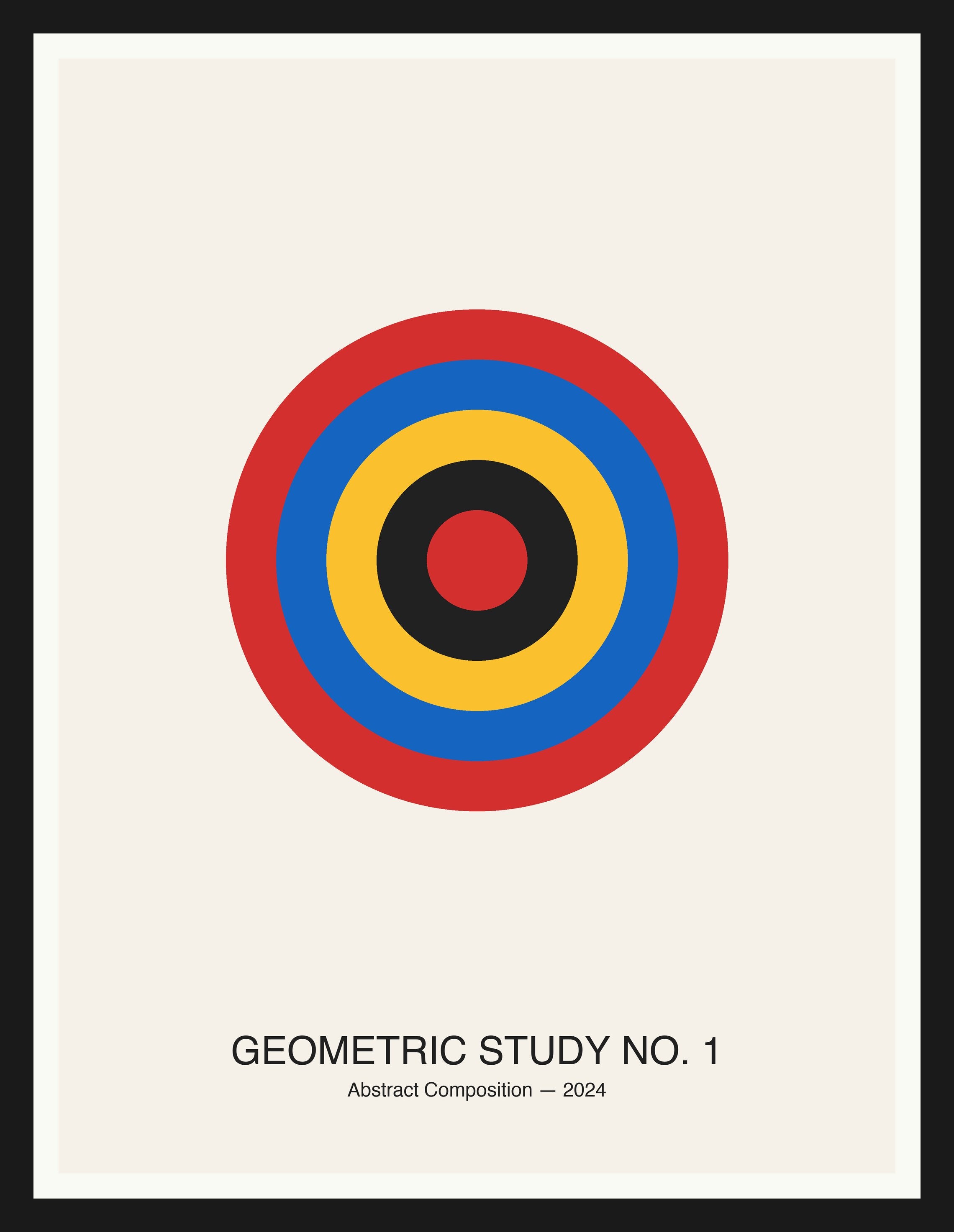 Geometric Study No. 1 — Bauhaus Geometric Art Print — Black Frame 18×24" Wall Art