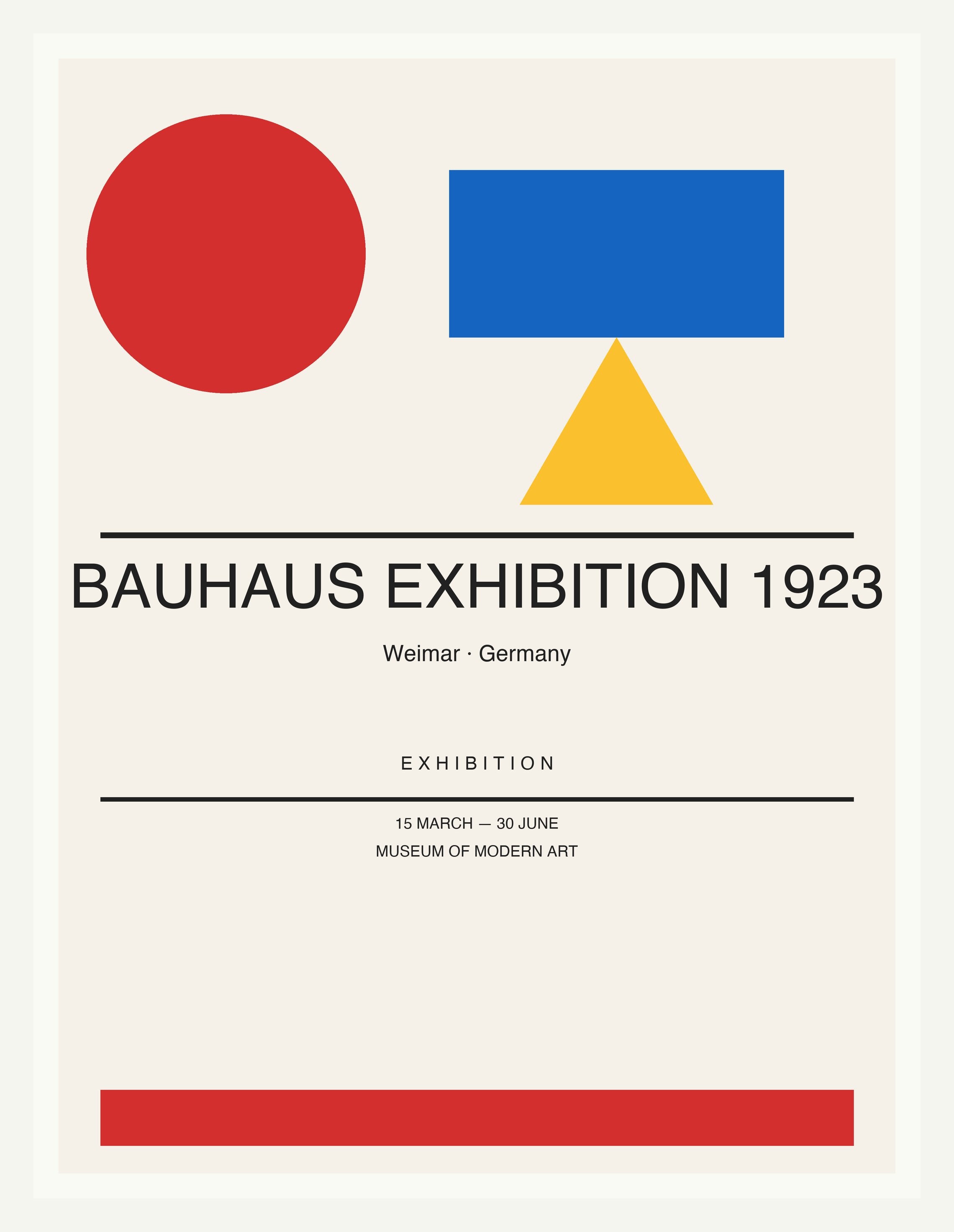 Bauhaus Exhibition 1923 — Bauhaus Geometric Art Print — White Frame 18×24" Wall Art