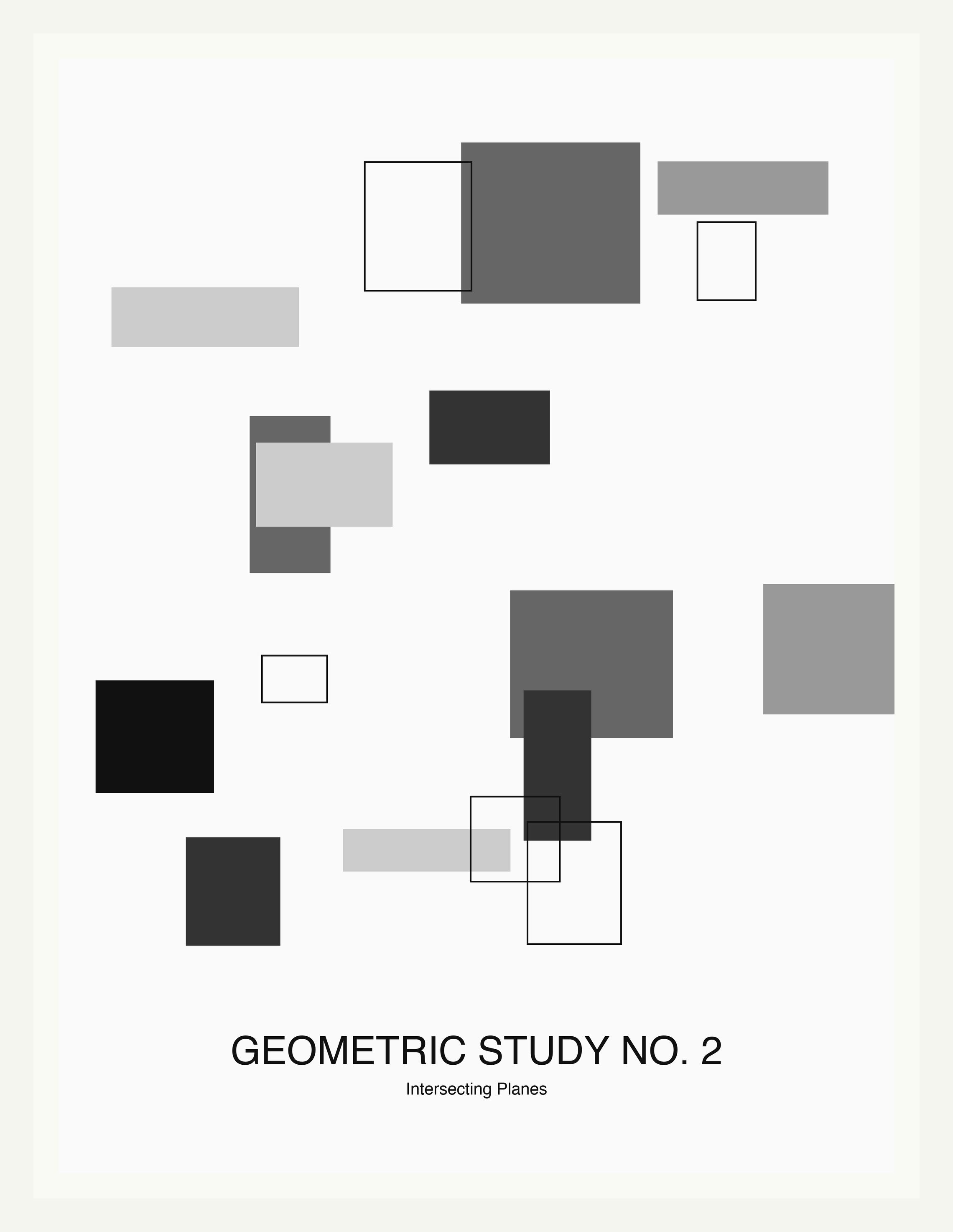 Geometric Study No. 2 — Bauhaus Geometric Art Print — White Frame 18×24" Wall Art