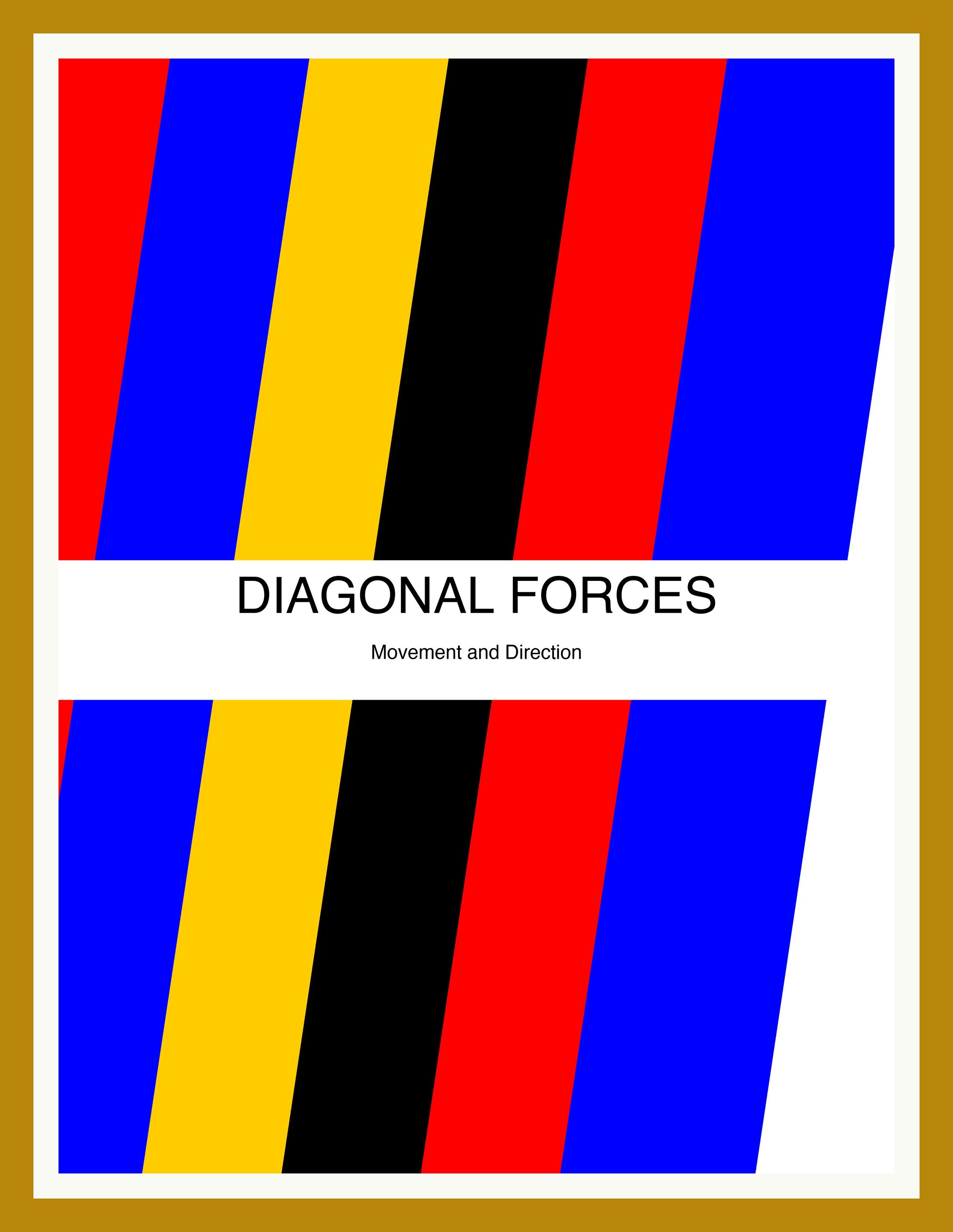 Diagonal Forces — Bauhaus Geometric Art Print — Oak Frame 18×24" Wall Art