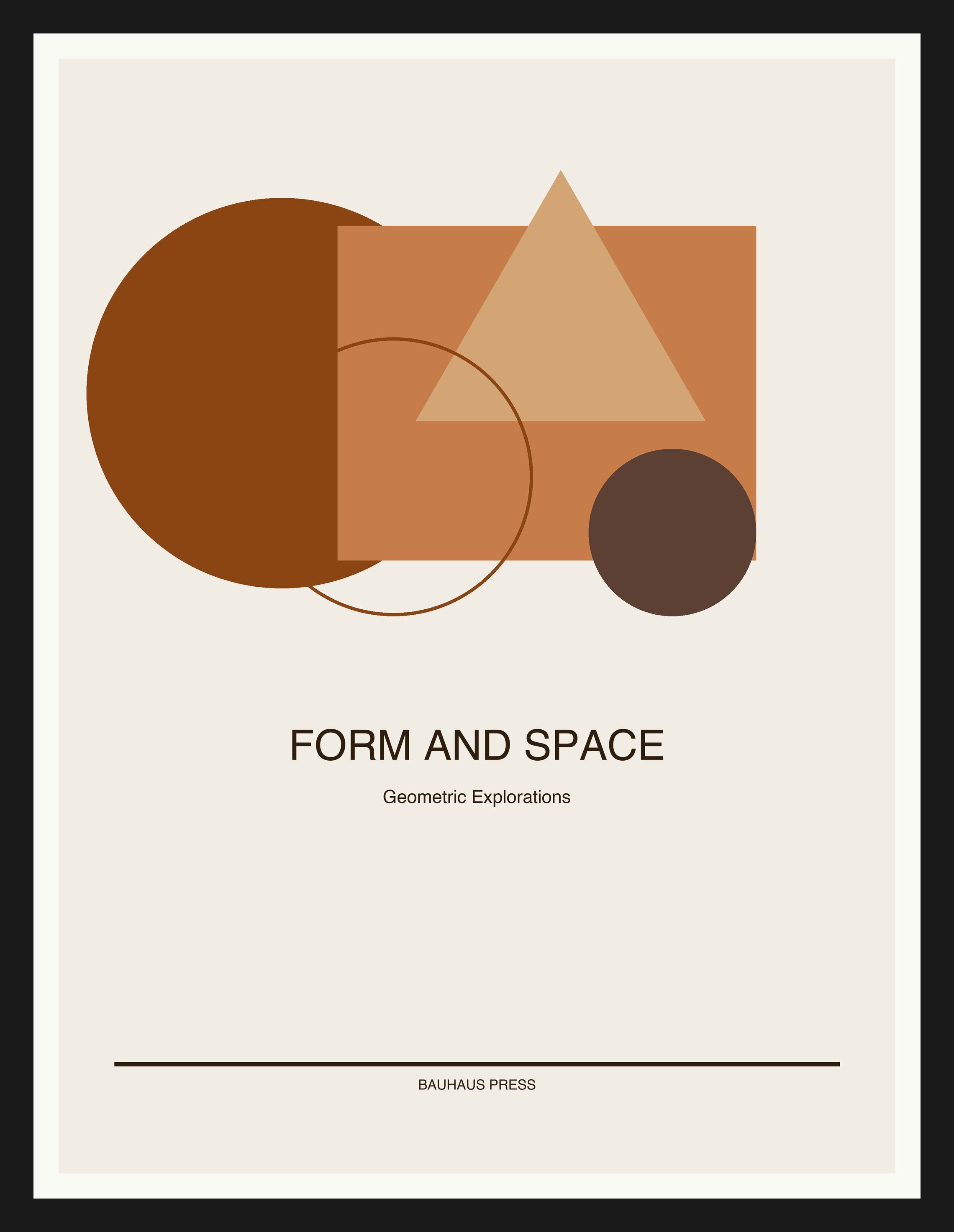 Form and Space — Bauhaus Geometric Art Print — Black Frame 18×24" Wall Art