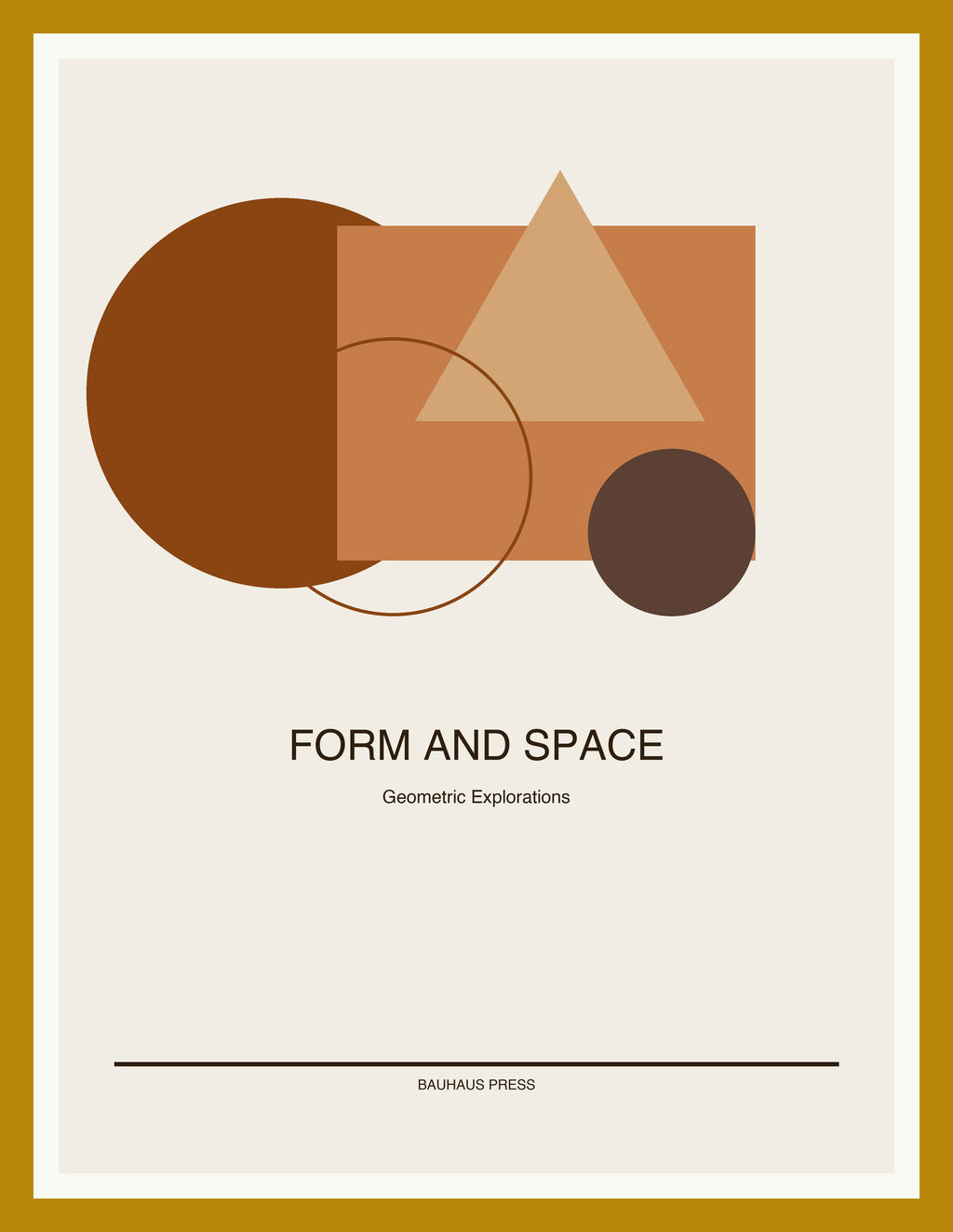 Form and Space — Bauhaus Geometric Art Print — Oak Frame 18×24" Wall Art