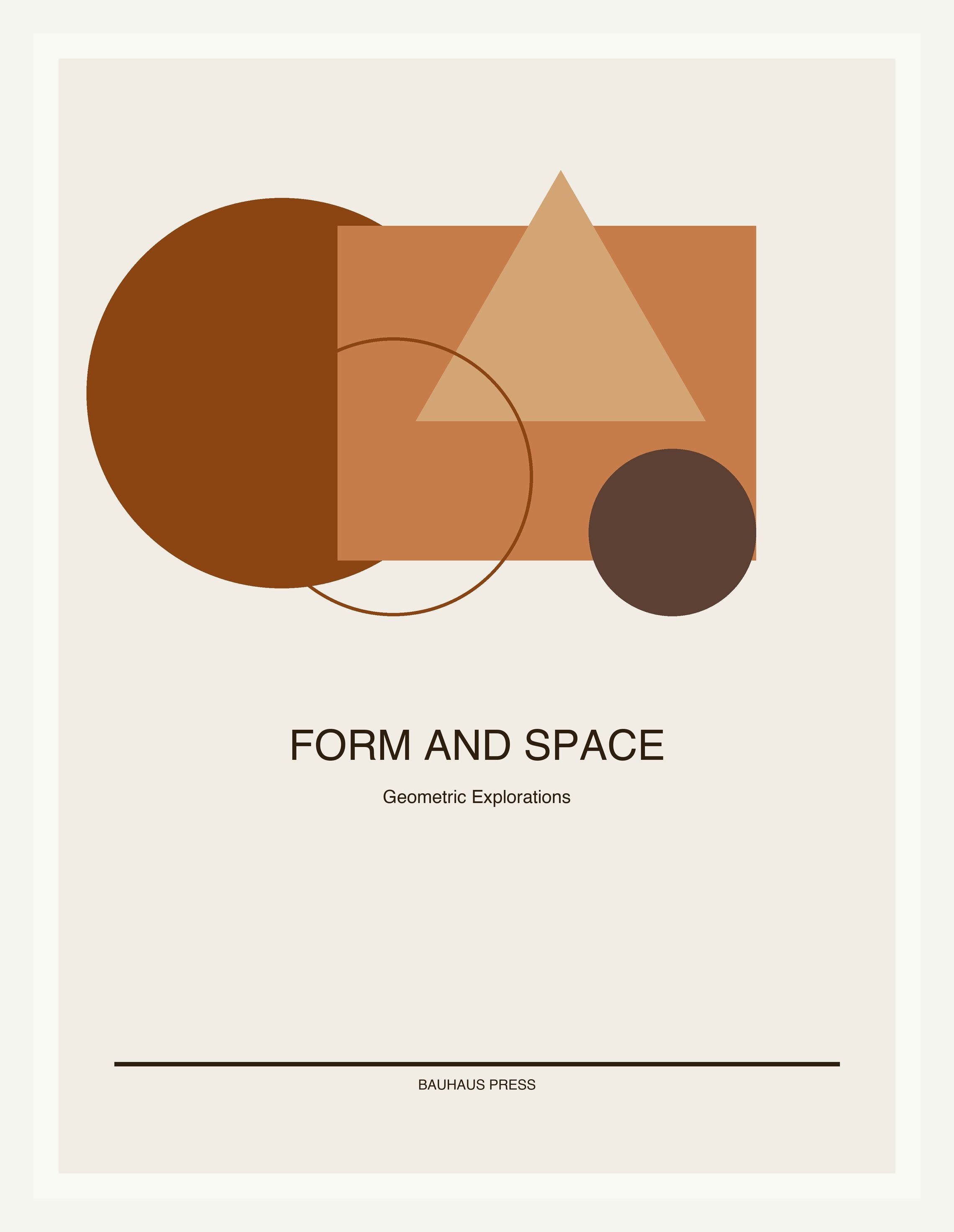Form and Space — Bauhaus Geometric Art Print — White Frame 18×24" Wall Art