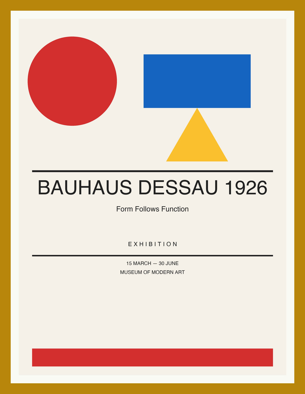 Bauhaus Dessau 1926 — Bauhaus Geometric Art Print — Oak Frame 18×24" Wall Art