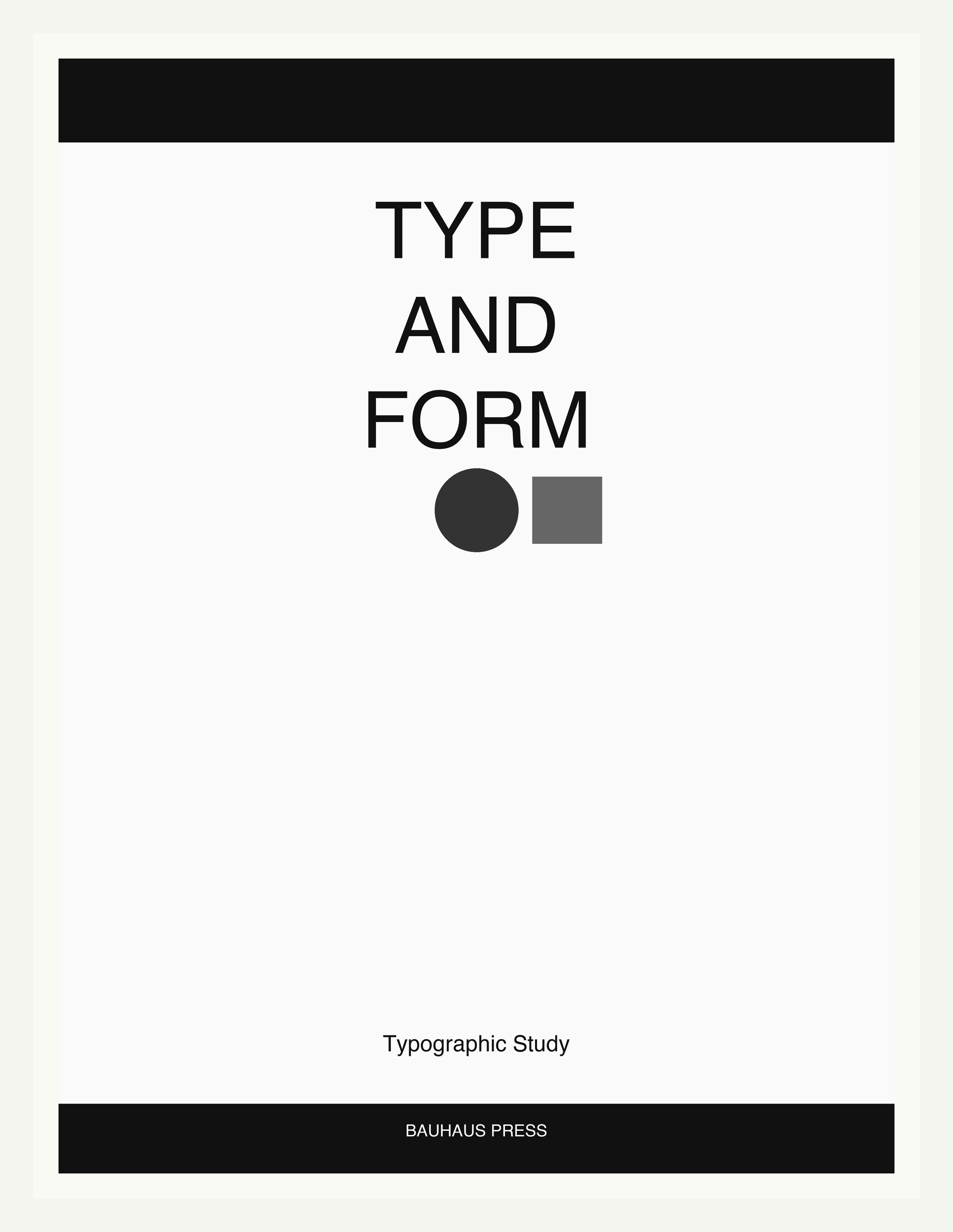 Type and Form — Bauhaus Geometric Art Print — White Frame 18×24" Wall Art