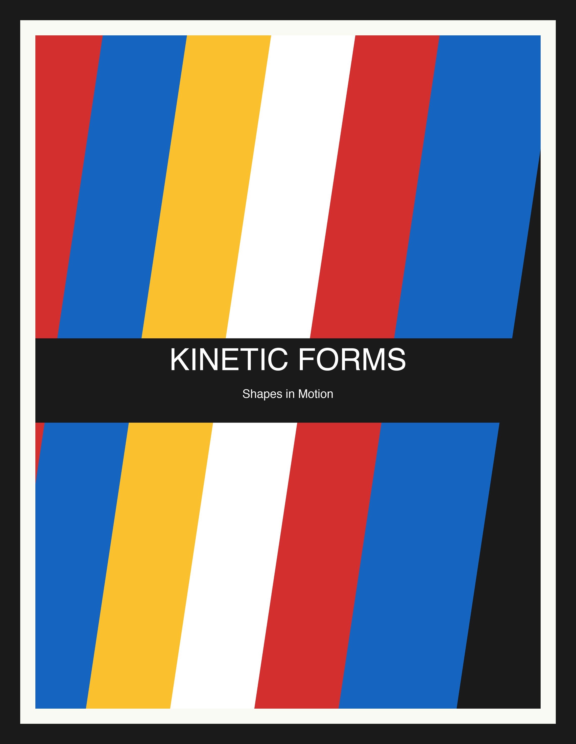 Kinetic Forms — Bauhaus Geometric Art Print — Black Frame 18×24" Wall Art