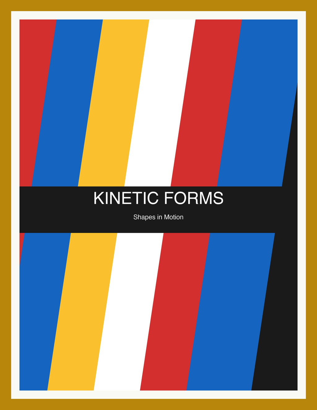 Kinetic Forms — Bauhaus Geometric Art Print — Oak Frame 18×24" Wall Art