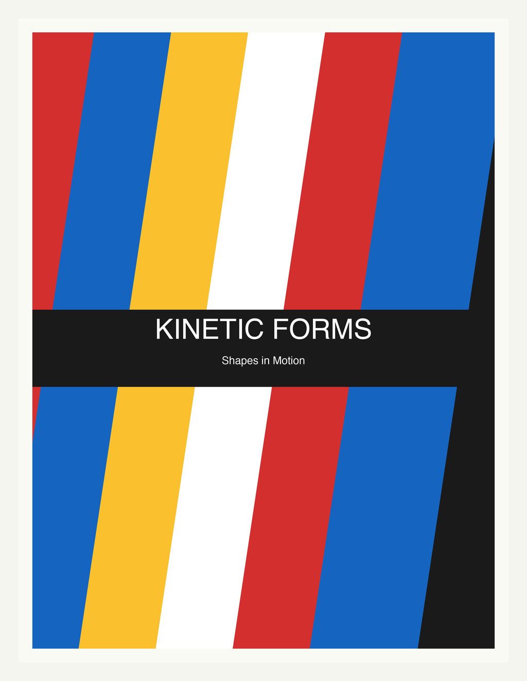 Kinetic Forms — Bauhaus Geometric Art Print — White Frame 18×24" Wall Art